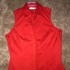 NY&Co Bright orange button down sleeveless top